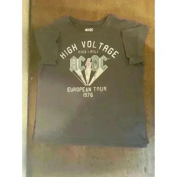 Girls Grey Retro Style AC/DC High‎ Voltage Concert T-Shirt 10/12 - Picture 3 of 7